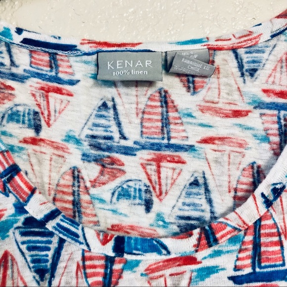 ⛵️Kenar Red, White, Blue Sailboat Tank (Small) ❤️🤍💙 Cute, Perfect for Summer! - Picture 4 of 6